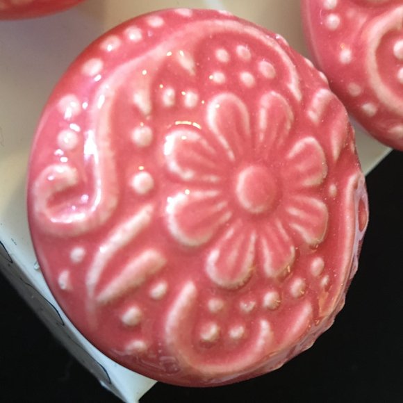 Vintage Retro Set of 6 Ceramic Drawer Pull Knobs - Picture 7 of 13